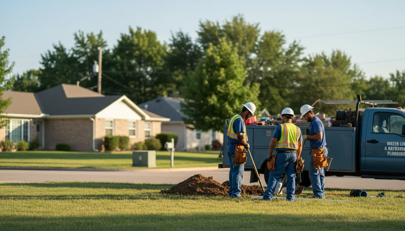 Residential water line and bathroom plumbing service in Biggers, AR